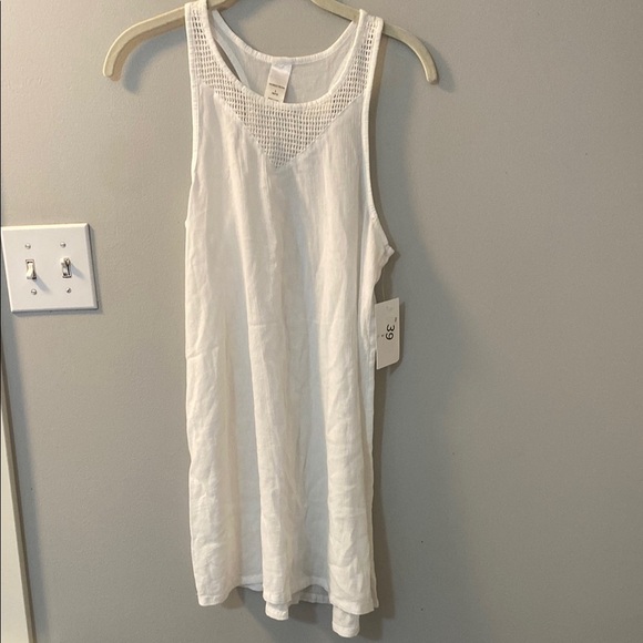 Nordstrom White Racerback Gauze Swimsuit Coverup size 10 - Picture 1 of 5